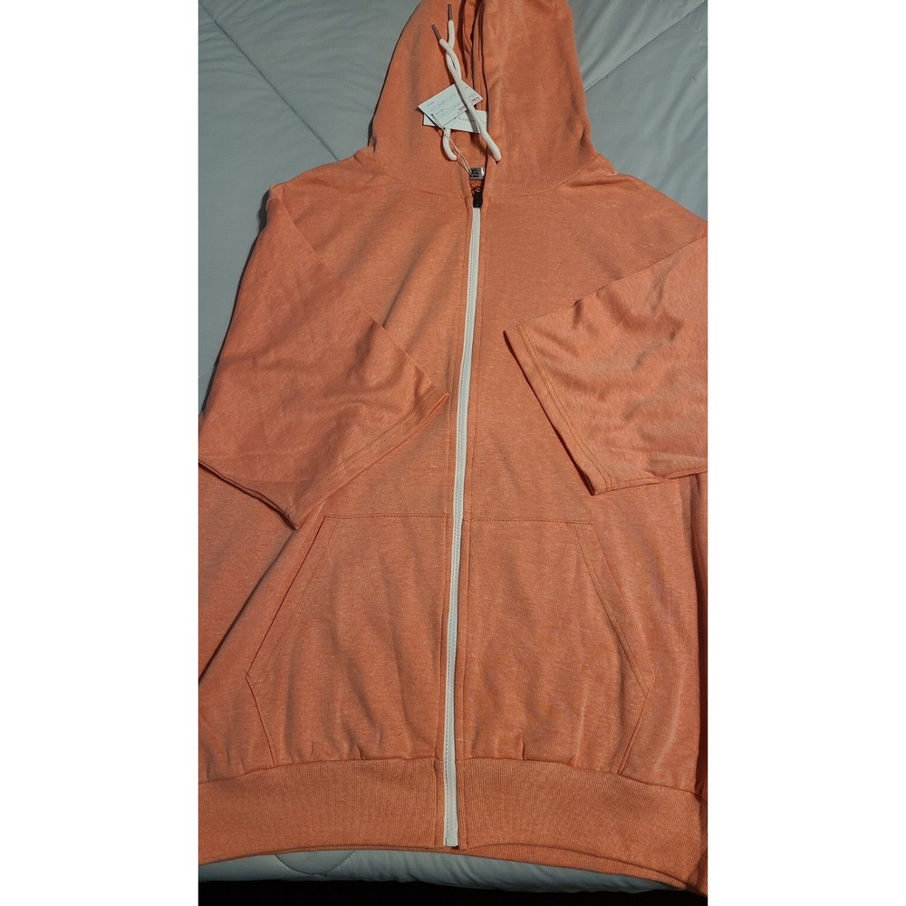New OHOO Coral Zip-Up Short Sleeve‎ Jacket With Pockets Size  XXXL
